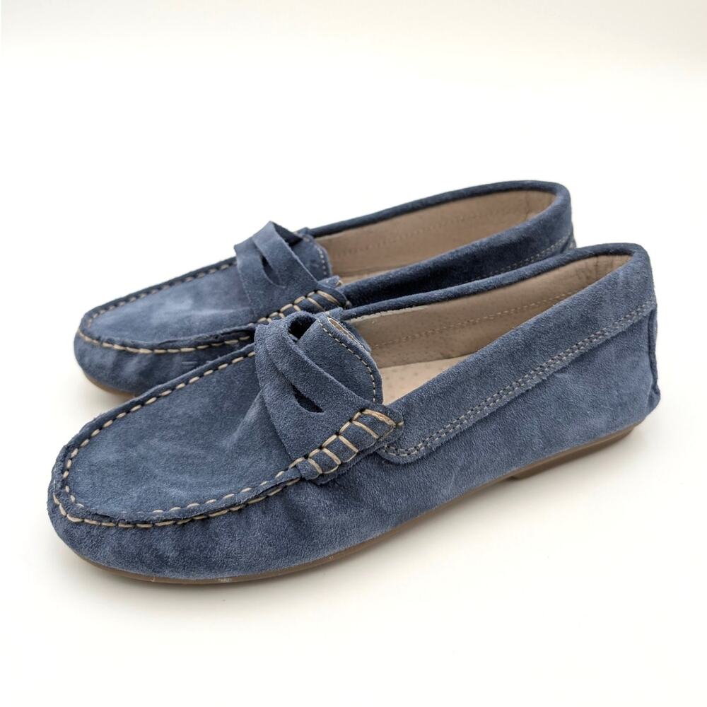Childrenchic Penny Loafers Flat Shoes Round Toe Kids' Blue Size US4.5 EU36